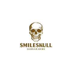 Smile skull logo vector illustration