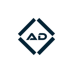AD logo. A D design. White AD letter. AD, A D letter logo design. A D letter logo design in FIVE, FOUR, THREE, style. letter logo set in one artboard. A D letter logo vector design.	
