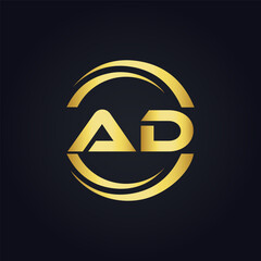 AD logo. A D design. White AD letter. AD, A D letter logo design. A D letter logo design in FIVE, FOUR, THREE, style. letter logo set in one artboard. A D letter logo vector design.	
