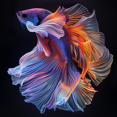 Obraz premium A beautiful Betta fish with vibrant colors.