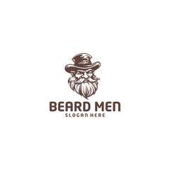 Beard men logo vector illustration