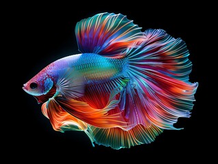 Fototapeta premium A beautiful Betta fish with vibrant colors.