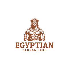 Muscle egyptian logo vector illustration