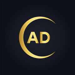 AD logo. A D design. White AD letter. AD, A D letter logo design. A D letter logo design in FIVE, FOUR, THREE, style. letter logo set in one artboard. A D letter logo vector design.	
