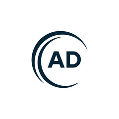 AD logo. A D design. White AD letter. AD, A D letter logo design. A D letter logo design in FIVE, FOUR, THREE, style. letter logo set in one artboard. A D letter logo vector design.	
