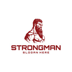 Strong man logo vector illustration
