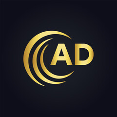 AD logo. A D design. White AD letter. AD, A D letter logo design. A D letter logo design in FIVE, FOUR, THREE, style. letter logo set in one artboard. A D letter logo vector design.	
