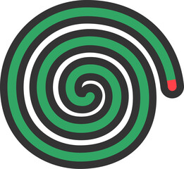 蚊取り線香のアイコン（線画カラー）のイラスト