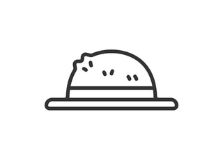 麦わら帽子のアイコン（線画）のイラスト