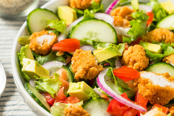 Healthy Homemade Fried Chicken Salad