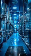 Fototapeta premium advanced pharmaceutical manufacturing equipment in a clean, detailed setting