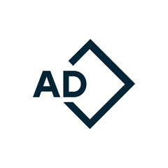 AD logo. A D design. White AD letter. AD, A D letter logo design. A D letter logo design in FIVE, FOUR, THREE, style. letter logo set in one artboard. A D letter logo vector design.	
