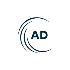 AD logo. A D design. White AD letter. AD, A D letter logo design. A D letter logo design in FIVE, FOUR, THREE, style. letter logo set in one artboard. A D letter logo vector design.	
