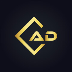 AD logo. A D design. White AD letter. AD, A D letter logo design. A D letter logo design in FIVE, FOUR, THREE, style. letter logo set in one artboard. A D letter logo vector design.	
