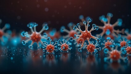 Coronavirus lateral flow home testing kit against a blue background.