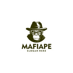 Mafia ape logo vector illustration