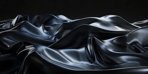 Abstract Metallic Wave Sculpture with Futuristic Fluid Design