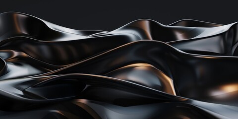Abstract Metallic Wave Sculpture with Futuristic Fluid Design