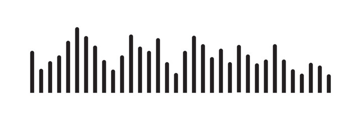 Sound wave icon in trendy outline style design. Vector illustration isolated on white background.