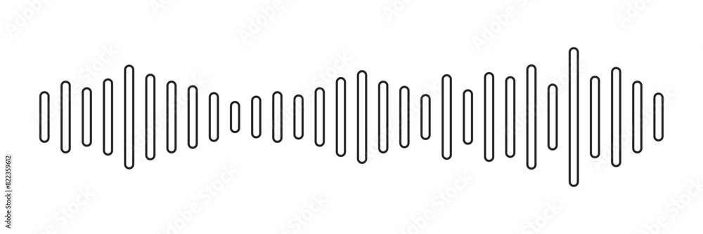 Poster radio wave icon. monochrome simple sound wave on transparent background. vector sound wave icon. mus