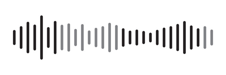 Radio Wave icon. Monochrome simple sound wave on transparent background. Vector sound wave icon. Music player sound bar. Record interface. Equalizer icon with soundwave line. used for mobile phone.