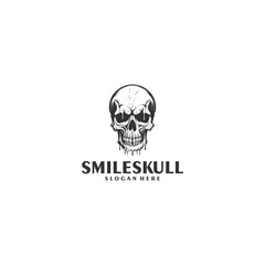 Smile skull logo vector illustration