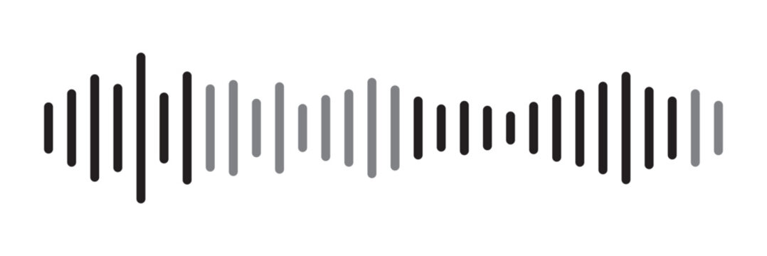 Radio Wave icon. Monochrome simple sound wave on transparent background. Vector sound wave icon. Music player sound bar. Record interface. Equalizer icon with soundwave line. used for mobile phone.