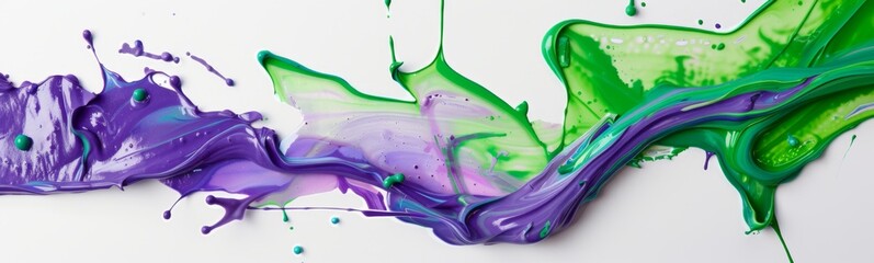 Green and purple paint splash