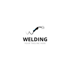 welding torch logo design template