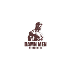 Fitness man logo vector illustration