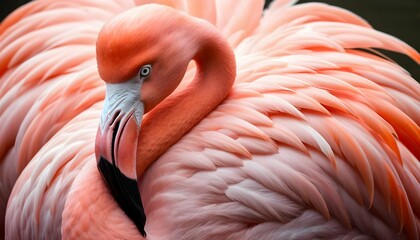 A Flamingo With A Distinctive Feather Pattern
