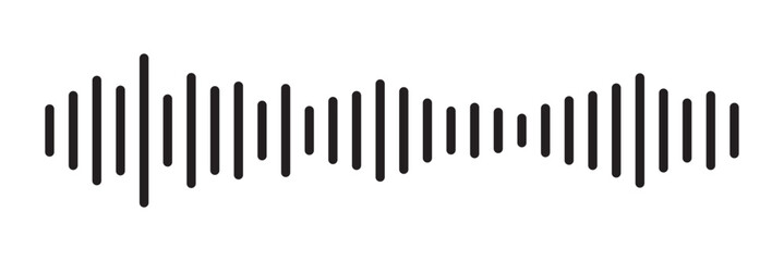 Radio Wave icon. Monochrome simple sound wave on transparent background. Vector sound wave icon. Music player sound bar. Record interface. Equalizer icon with soundwave line. used for mobile phone.