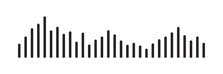 Audio wave set. Voice record icon set. Podcast sound waves set. Sound wave icon set. Vector illustration