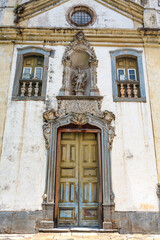 Obraz premium Facade of the Chafariz Bom Jesus church in Ouro Preto, Minas Gerais, Brazil, South America