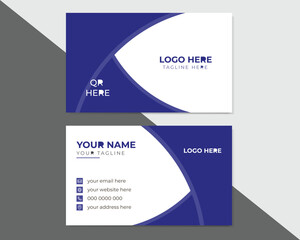 White blue business card design template