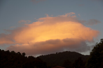 New Zealand sunset on a sunny autumn day