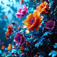 Flowers made of different colors