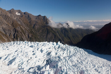 New Zealand Franz Josef Glacier on a sunny spring day