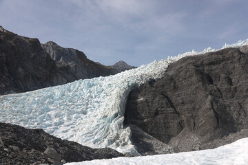 New Zealand Franz Josef Glacier on a sunny spring day