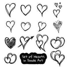 Set of heart shapes template in several stacked lines design and several option for banner template