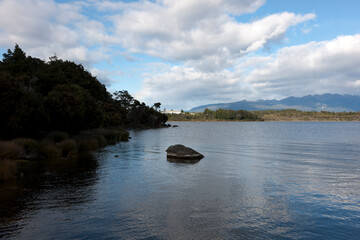 New Zealand landscape on a sunny winter day