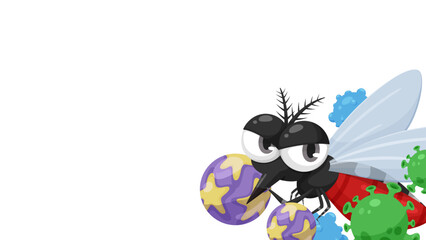 血を吸った蚊とウイルスのフレーム_16:9