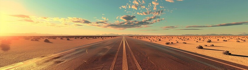 Artwork of a road stretching into the distance, leading towards a bright horizon of opportunities and achievements