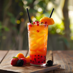 
"Indulge in Summery Bliss: Vibrant Cocktail Garnished with Juicy Strawberries"






