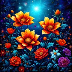 Flowers made of different colors