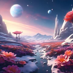 A beautiful sky full of snowy environment