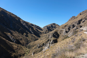 New Zealand landscape on a sunny winter day