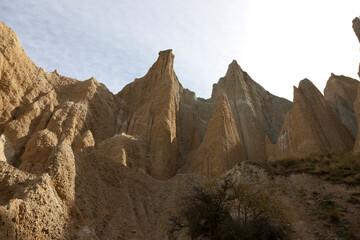 New Zealand sandstone mountains on a sunny winter day
