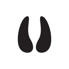 Goat paw print icon design, isolated on white background, vector illustration