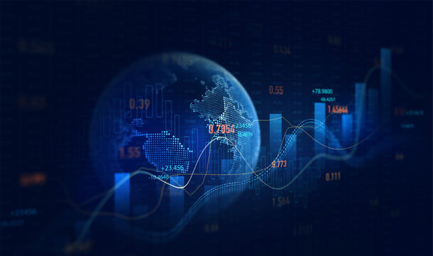 Stock market global  investment trading graph growth.Investment finance chart,stock market business and exchange financial growth graph.	
